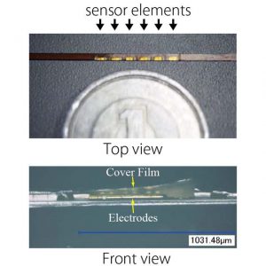 実際の小型柔軟触覚センサエレメント